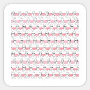 Ruth Bader Ginsburg Pink Pattern Sticker
